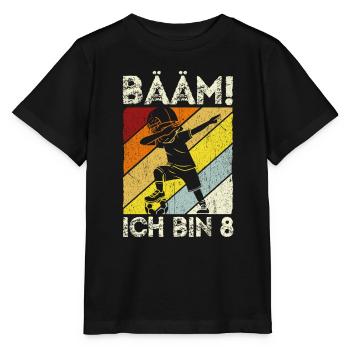 BÄÄM Ich bin 8 Dabbing Geburtstagsshirt 8 Jahre Ju - Stanley/Stella Kinder T-Shirt MINI CREATOR  - Schwarz - Vorne - Mikhail (115cm)
