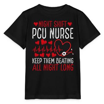 Infirmière de l’unité de soins progressifs de nuit - T-shirt bio MINI CREATOR Stanley/Stella Enfant - noir - Devant - Mikhail (115cm)