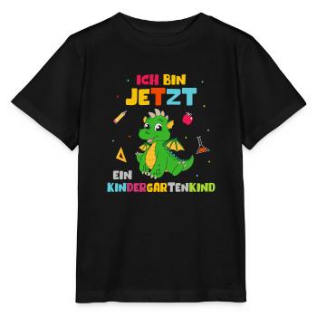Ich bin jetzt ein Kindergartenkind Drache - Stanley/Stella Kinder T-Shirt MINI CREATOR  - Schwarz - Vorne - Mikhail (115cm)