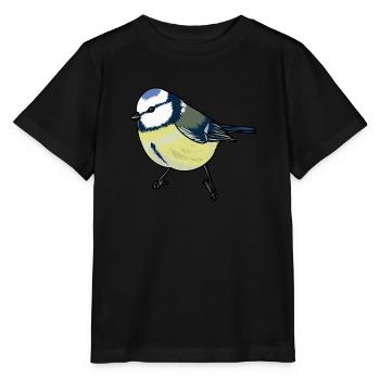 Mésange bleue Oiseau de l'année Mésange bleue - T-shirt bio MINI CREATOR Stanley/Stella Enfant - noir - Devant - Mikhail (115cm)