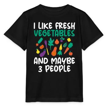 Vegetable Lover Vegetarian Gifts - Stanley/Stella MINI CREATOR Kids’ T-Shirt - black - Front - Mikhail (115cm)
