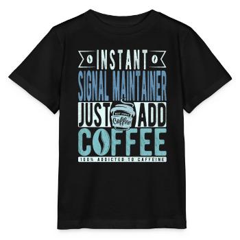 Café de maintenance du signal dicton - T-shirt bio MINI CREATOR Stanley/Stella Enfant - noir - Devant - Mikhail (115cm)