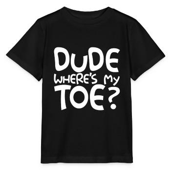Dude Where's My Toe - Stanley/Stella MINI CREATOR Kids’ T-Shirt - black - Front - Mikhail (115cm)