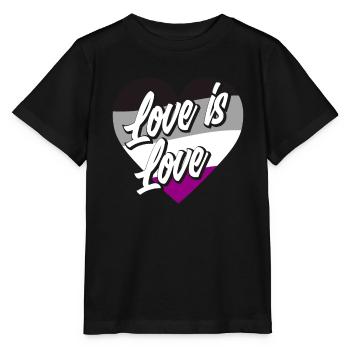 Asexual Flag Pride Love - Stanley/Stella MINI CREATOR Kids’ T-Shirt - black - Front - Mikhail (115cm)