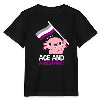 Asexual Axolotl - Stanley/Stella MINI CREATOR Kids’ T-Shirt - black - Front - Mikhail (115cm)