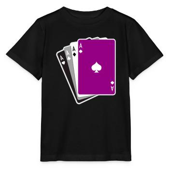 Asexual Cards Flag - Stanley/Stella MINI CREATOR Kids’ T-Shirt - black - Front - Mikhail (115cm)