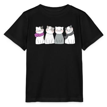 Asexual Cats - Stanley/Stella MINI CREATOR Kids’ T-Shirt - black - Front - Mikhail (115cm)
