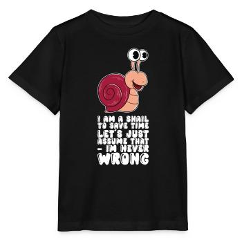Je suis un escargot - T-shirt bio MINI CREATOR Stanley/Stella Enfant - noir - Devant - Mikhail (115cm)