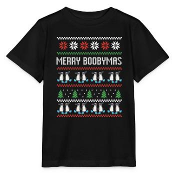 Blue Footed Booby Bird Pull de Noël moche - T-shirt bio MINI CREATOR Stanley/Stella Enfant - noir - Devant - Mikhail (115cm)