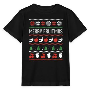 Frucht Banane Apfel Vogel Hässlicher Weihnachten Pullover - Stanley/Stella Kinder T-Shirt MINI CREATOR  - Schwarz - Vorne - Mikhail (115cm)