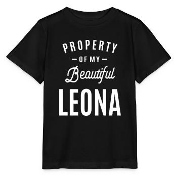 Leona Personalized Name - Stanley/Stella MINI CREATOR Kids’ T-Shirt - black - Front - Mikhail (115cm)