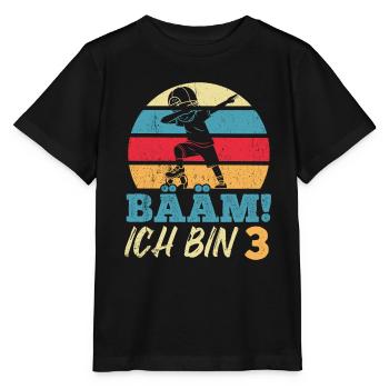 BÄÄM Ich bin 3 Dabbing Geburtstagsshirt 3 Jahre Ju - Stanley/Stella Kinder T-Shirt MINI CREATOR  - Schwarz - Vorne - Mikhail (115cm)