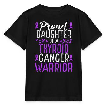 Thyroid Cancer Awareness Movement Daughter Ribbon - Stanley/Stella Kinder T-Shirt MINI CREATOR  - Schwarz - Vorne - Mikhail (115cm)