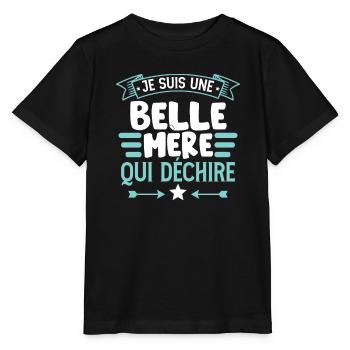 Je Suis Une Belle Mère Qui Déchire - T-shirt bio MINI CREATOR Stanley/Stella Enfant - noir - Devant - Mikhail (115cm)