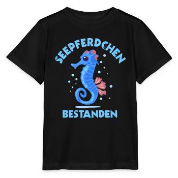 Insigne d’hippocampe Insigne de natation - T-shirt bio MINI CREATOR Stanley/Stella Enfant - noir - Devant - Mikhail (115cm)