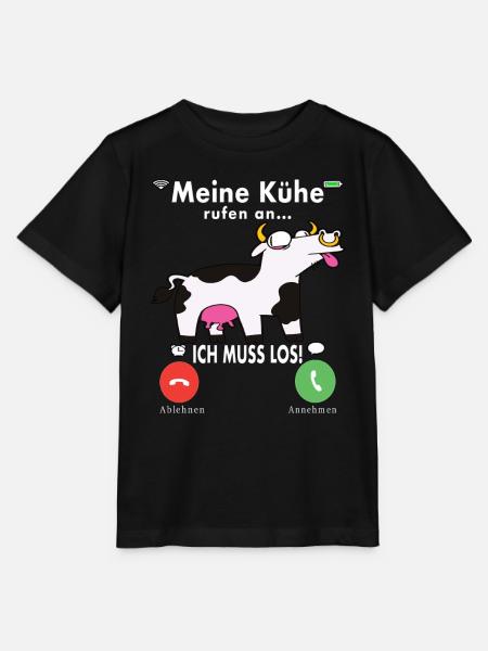 Meine Kühe rufen an Bauer Tier Landwirtschaft - Stanley/Stella Kinder T-Shirt MINI CREATOR  - Schwarz