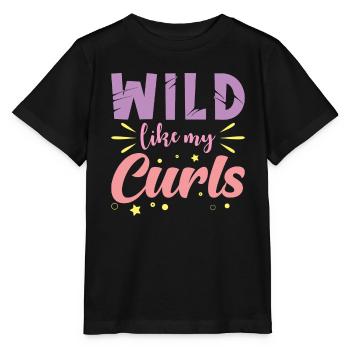 Boucles cheveux sauvages comme mes boucles - T-shirt bio MINI CREATOR Stanley/Stella Enfant - noir - Devant - Mikhail (115cm)
