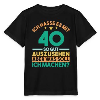 Vierzig Vierzigster 40 Jahre Geburtstag - Stanley/Stella Kinder T-Shirt MINI CREATOR  - Schwarz - Vorne - Mikhail (115cm)