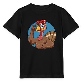 Thanksgiving Truthahn für die Familie - Stanley/Stella Kinder T-Shirt MINI CREATOR  - Schwarz - Vorne - Mikhail (115cm)