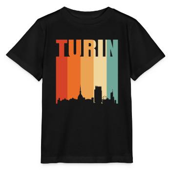Turin Italie Skyline - T-shirt bio MINI CREATOR Stanley/Stella Enfant - noir - Devant - Mikhail (115cm)