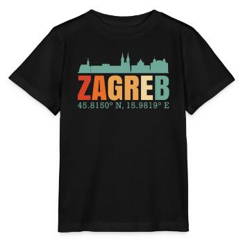 Zagreb Croatie Skyline - T-shirt bio MINI CREATOR Stanley/Stella Enfant - noir - Devant - Mikhail (115cm)