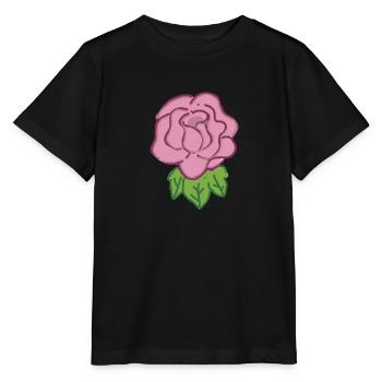 Rose Red Rose Hand-drawn - Stanley/Stella MINI CREATOR Kids’ T-Shirt - black - Front - Mikhail (115cm)