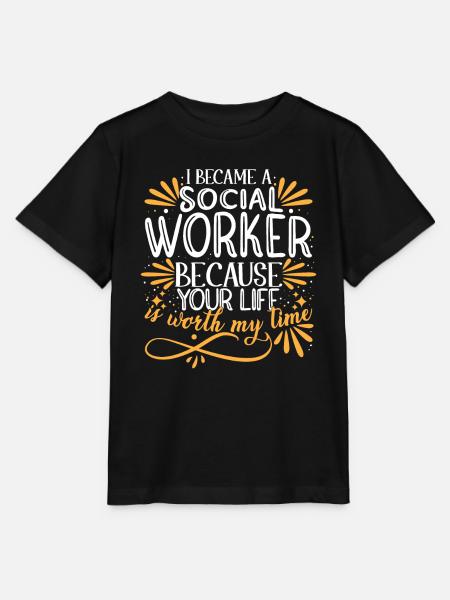 Ik werd maatschappelijk werker - T-shirt MINI CREATOR barn från Stanley/Stella - svart