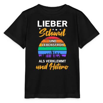 LGBTQ Gay Pride Regenbogen Lieber Schwul Und - Stanley/Stella Kinder T-Shirt MINI CREATOR  - Schwarz - Vorne - Mikhail (115cm)