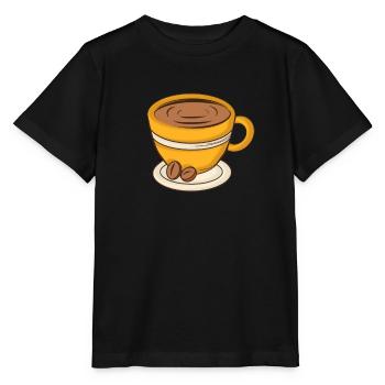 Tasse à café Cappuccino - T-shirt bio MINI CREATOR Stanley/Stella Enfant - noir - Devant - Mikhail (115cm)
