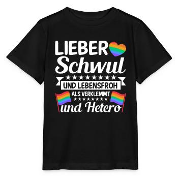 LGBTQ Gay Pride Regenbogen Lieber Schwul Und - Stanley/Stella Kinder T-Shirt MINI CREATOR  - Schwarz - Vorne - Mikhail (115cm)