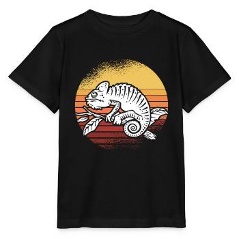 Lézard Reptile Herpétologie Herpétologiste Rétro Vin - T-shirt bio MINI CREATOR Stanley/Stella Enfant - noir - Devant - Mikhail (115cm)