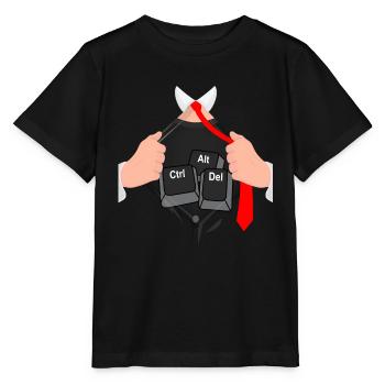 Ctrl alt del hack ordinateur informaticien - T-shirt bio MINI CREATOR Stanley/Stella Enfant - noir - Devant - Mikhail (115cm)