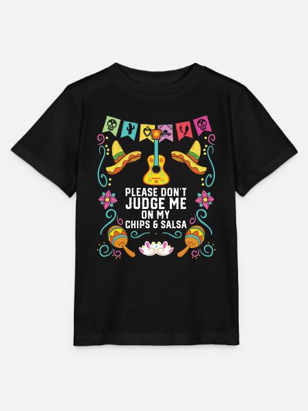 Please Don't Judge Me On My Chips And Salsa - Stanley/Stella Kinder T-Shirt MINI CREATOR - Schwarz