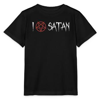J’aime Satan Pentagramme - T-shirt bio MINI CREATOR Stanley/Stella Enfant - noir - Devant - Mikhail (115cm)