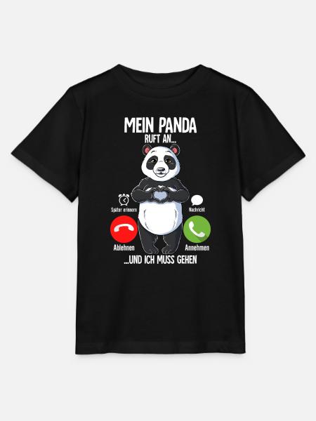 Mein Panda Ruft An - Stanley/Stella Kinder T-Shirt MINI CREATOR - Schwarz