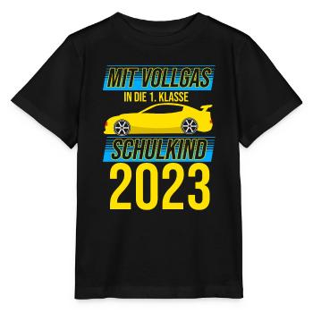Mit Vollgas in die 1. Klasse, Schulkind 2023 - - Stanley/Stella Kinder T-Shirt MINI CREATOR  - Schwarz - Vorne - Mikhail (115cm)