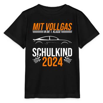 Mit Vollgas in die 1. Klasse, Schulkind 2024 - - Stanley/Stella Kinder T-Shirt MINI CREATOR  - Schwarz - Vorne - Mikhail (115cm)