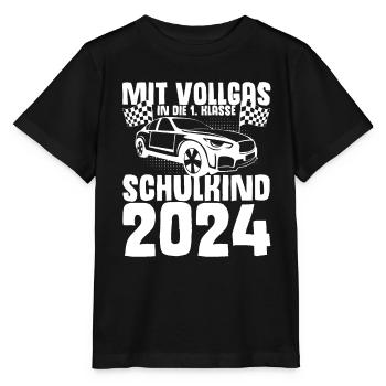 Mit Vollgas in die 1. Klasse, Schulkind 2024 - Ren - Stanley/Stella Kinder T-Shirt MINI CREATOR  - Schwarz - Vorne - Mikhail (115cm)