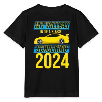 Mit Vollgas in die 1. Klasse, Schulkind 2024 - Ren - Stanley/Stella Kinder T-Shirt MINI CREATOR  - Schwarz - Vorne - Mikhail (115cm)