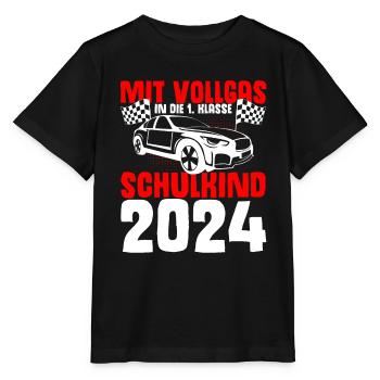 Mit Vollgas in die 1. Klasse, Schulkind 2024 - - Stanley/Stella Kinder T-Shirt MINI CREATOR  - Schwarz - Vorne - Mikhail (115cm)