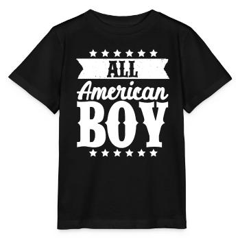 All American Boy Memorial Day Quatrième juillet États-Unis Fla - T-shirt bio MINI CREATOR Stanley/Stella Enfant - noir - Devant - Mikhail (115cm)