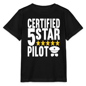 Pilot Airplane - Stanley/Stella MINI CREATOR Kids’ T-Shirt - black - Front - Mikhail (115cm)