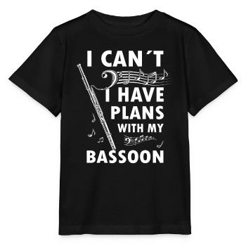 Holzblasinstrument Musik Bassoonist - Stanley/Stella Kinder T-Shirt MINI CREATOR  - Schwarz - Vorne - Mikhail (115cm)