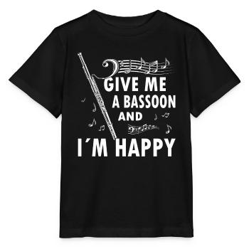 Holzblasinstrument Musik Bassoonist - Stanley/Stella Kinder T-Shirt MINI CREATOR  - Schwarz - Vorne - Mikhail (115cm)