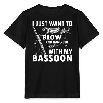 Holzblasinstrument Musik Bassoonist - Stanley/Stella Kinder T-Shirt MINI CREATOR  - Schwarz - Vorne - Mikhail (115cm)