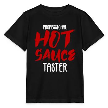 Bouton de sauce piquante professionnelle 2 - T-shirt bio MINI CREATOR Stanley/Stella Enfant - noir - Devant - Mikhail (115cm)
