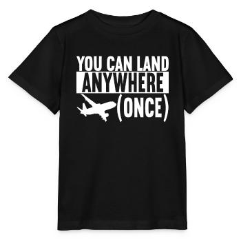 Pilot Airplane - Stanley/Stella MINI CREATOR Kids’ T-Shirt - black - Front - Mikhail (115cm)