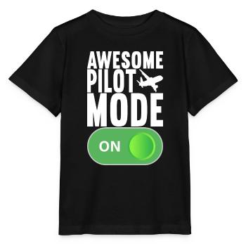 Pilot Airplane - Stanley/Stella MINI CREATOR Kids’ T-Shirt - black - Front - Mikhail (115cm)