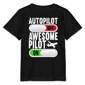 Pilot Airplane - Stanley/Stella MINI CREATOR Kids’ T-Shirt - black - Front - Mikhail (115cm)