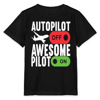 Pilot Airplane - Stanley/Stella MINI CREATOR Kids’ T-Shirt - black - Front - Mikhail (115cm)